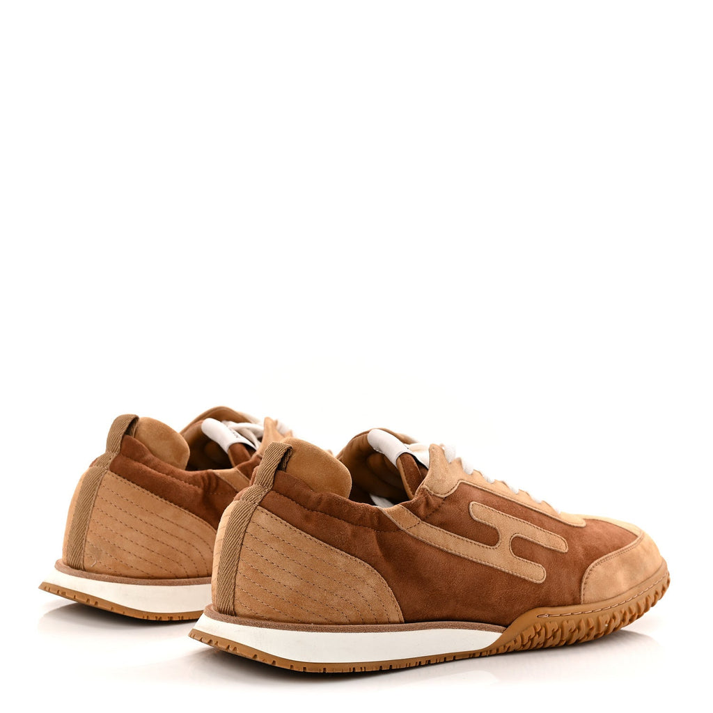 Suede Goatskin Mens Jet Sneakers 43 Brun Amourette Miel
