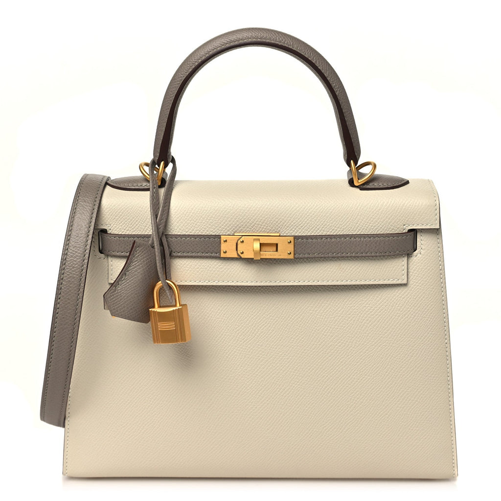 Epsom Bi-Color Horseshoe Kelly Sellier 25 Craie Gris Asphalte