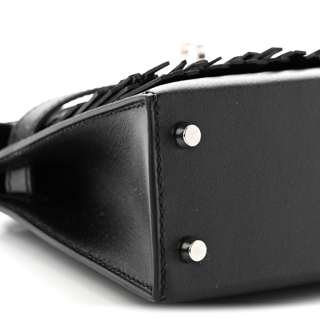 Tadelakt Sombrero Box Pampilles Mini Kelly Sellier 20 Black