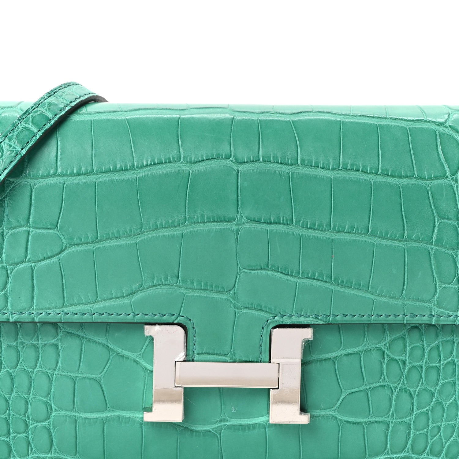 Matte Alligator Constance Long Wallet To Go Vert Jade
