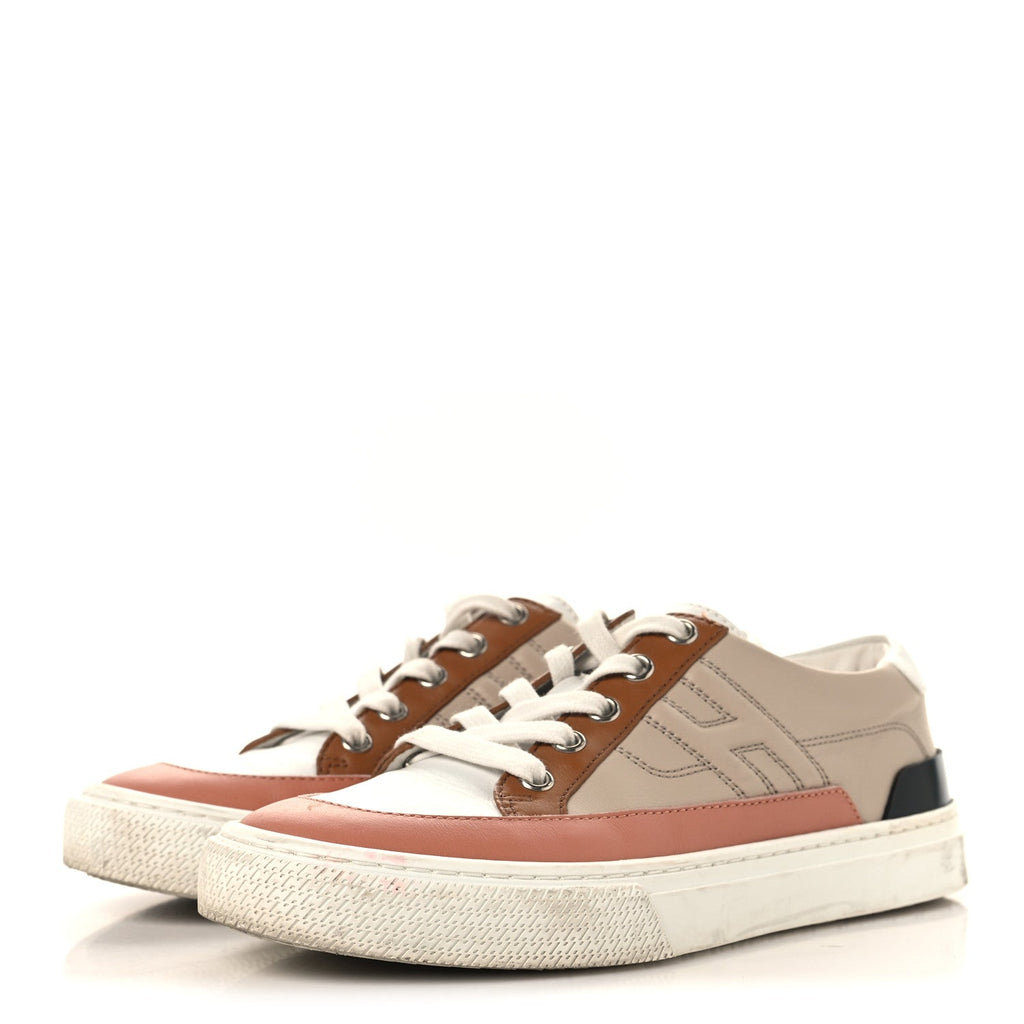 Calfskin Deep Sneakers 36 Multicolor White Gold