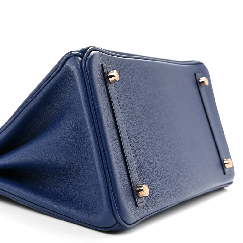 Taurillon Novillo Matte Alligator Birkin Touch 30 Bleu Saphir Bleu Marine
