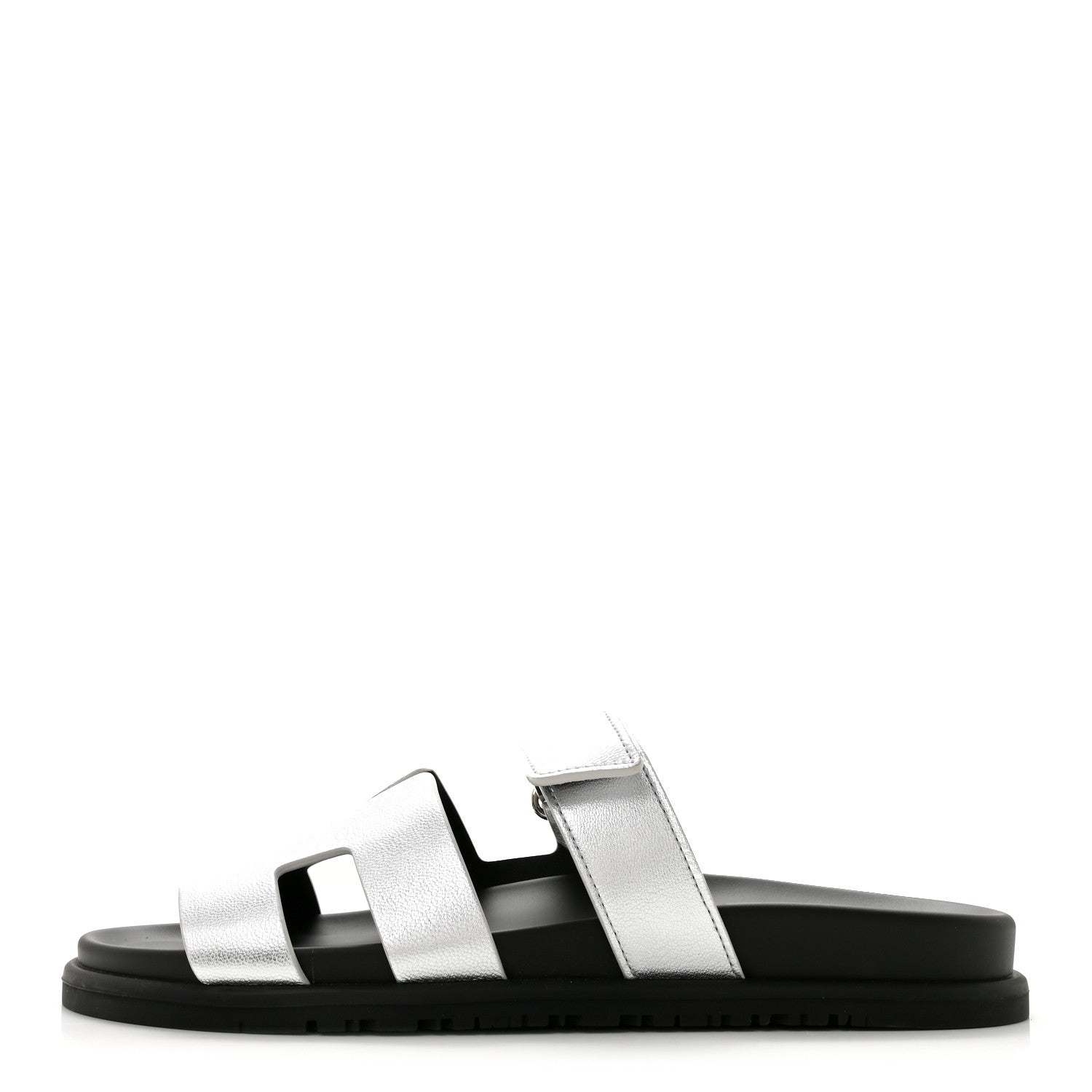 Metallic Goatskin Womens Chypre Sandals 40 Argent