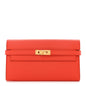 Epsom Kelly Longue Wallet Orange Poppy