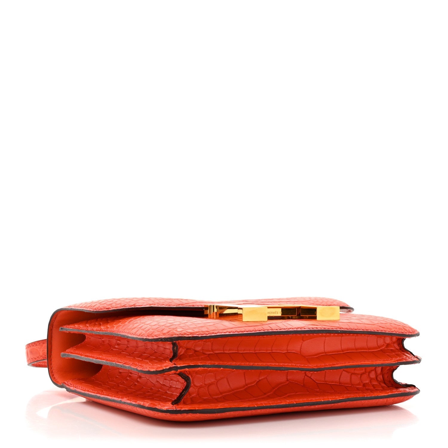 Matte Alligator Constance 18 Rouge Indien