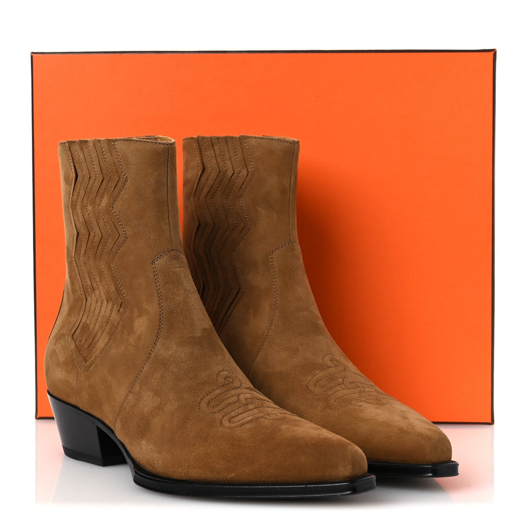 Suede Goatskin Womens Vegas 35 Ankle Boot 41 Brun Fume