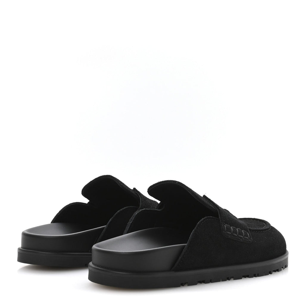 Suede Calfskin Go Mules 35 Black