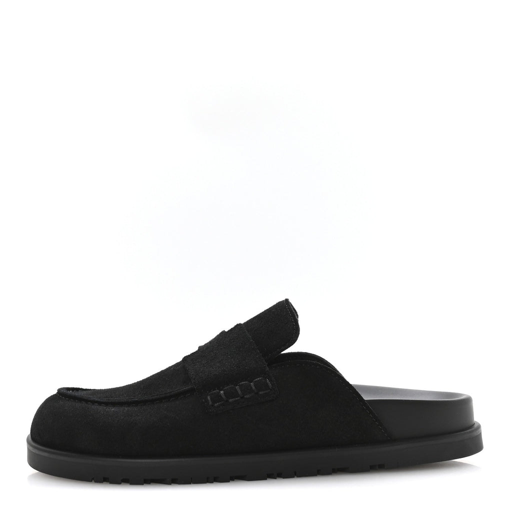 Suede Calfskin Go Mules 35 Black