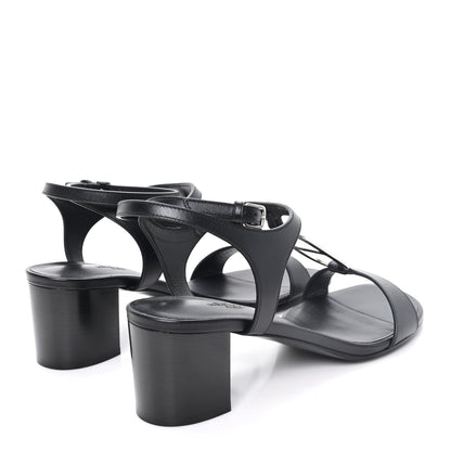 Calfskin Miramar 50 Sandals 40 Black
