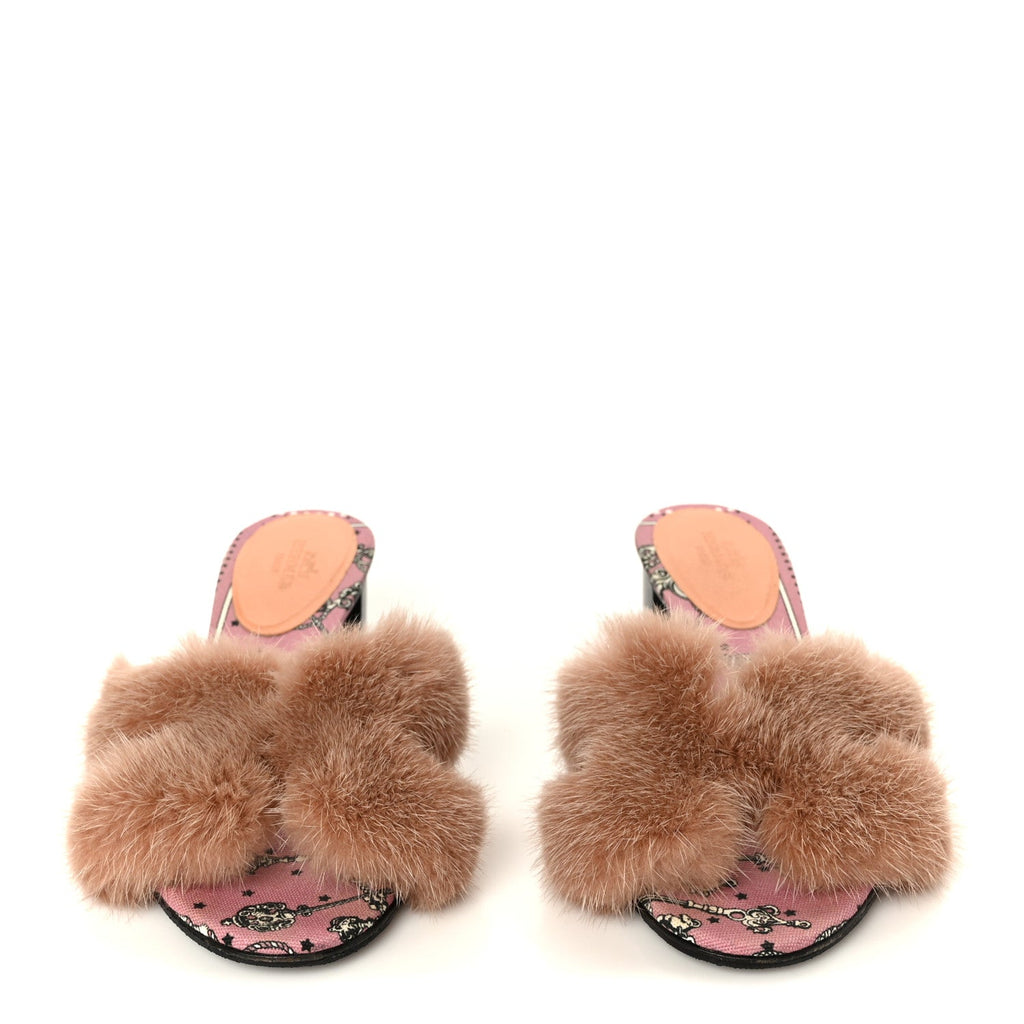 Mink Fur Oasis Sandals 35 Granit Pink