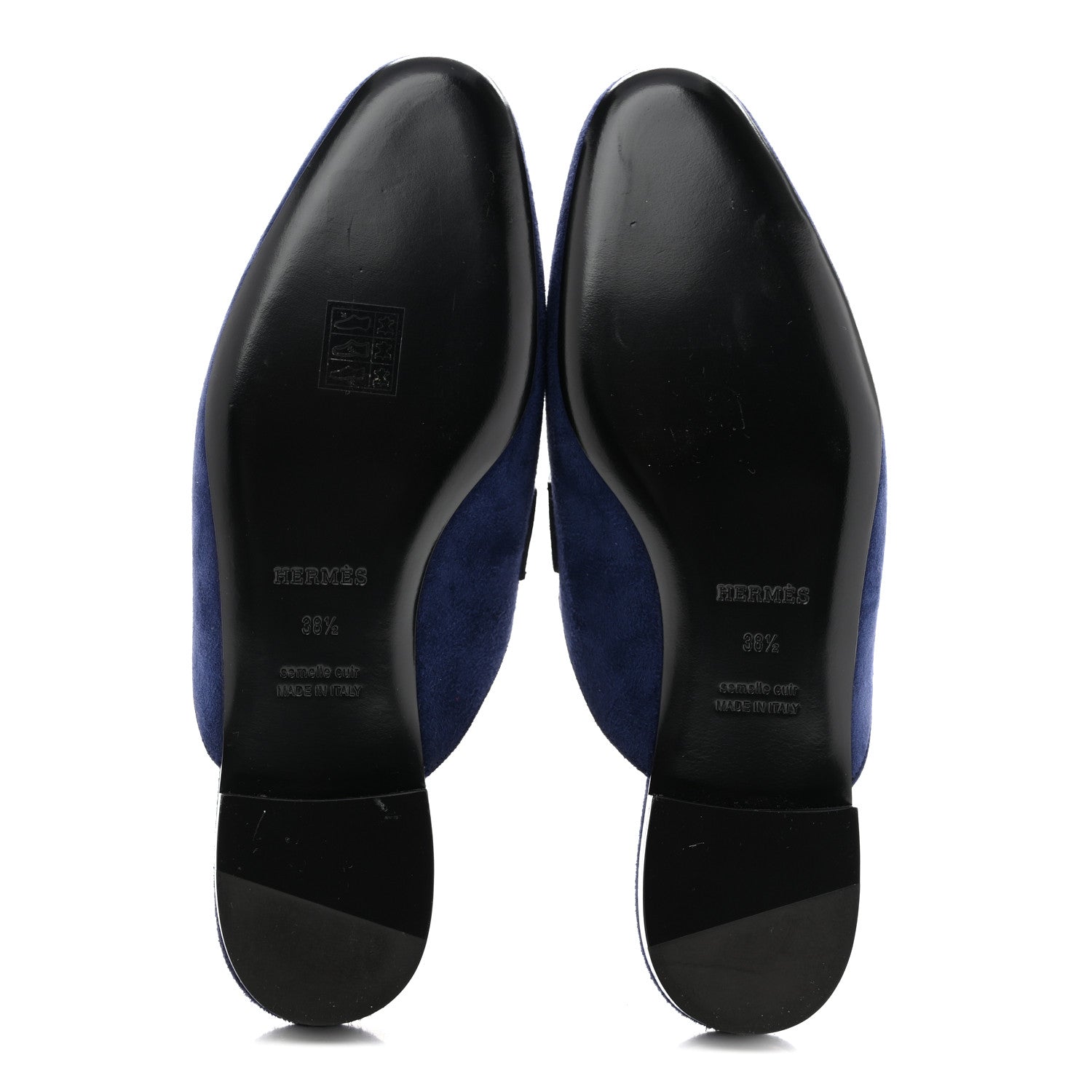 Suede Goatskin Trocadero Mule 38.5 Bleu Diplomatique