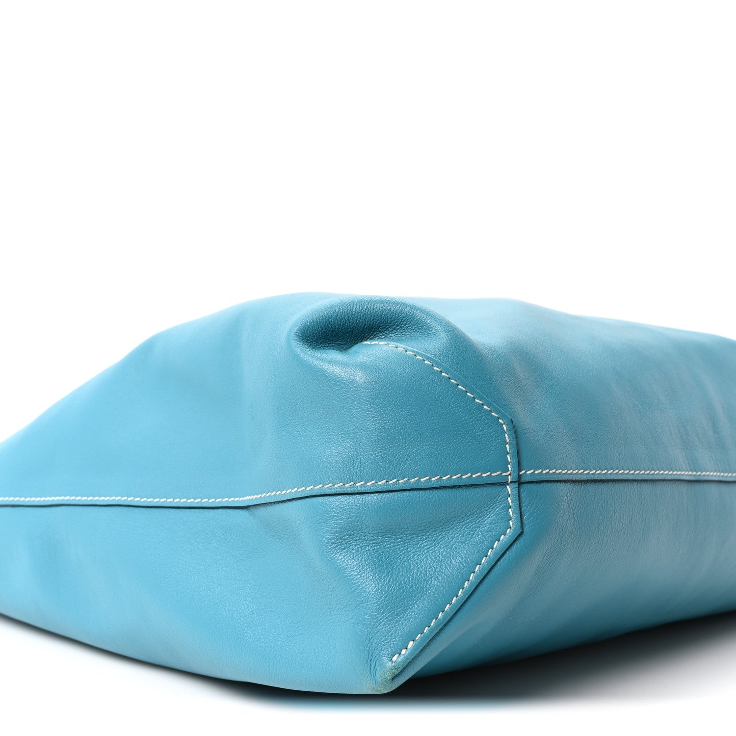 Veau Sikkim Double Sens 36 Reversible Tote Turquoise Gris Perle