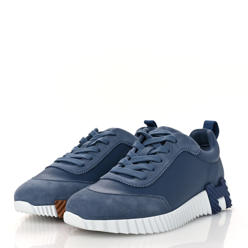 Sport Goatskin Suede Goatskin Womens Bouncing Sneakers 40 Bleu Mer