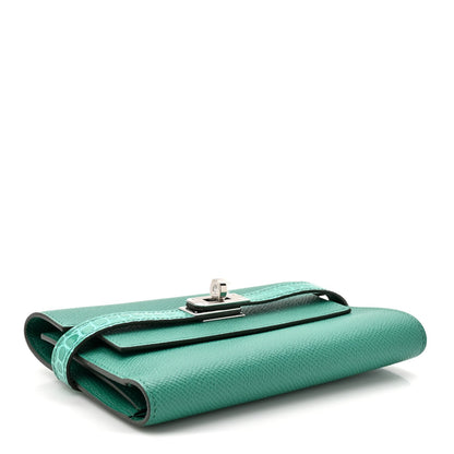 Epsom Shiny Alligator Kelly Medium Wallet Vert Jade