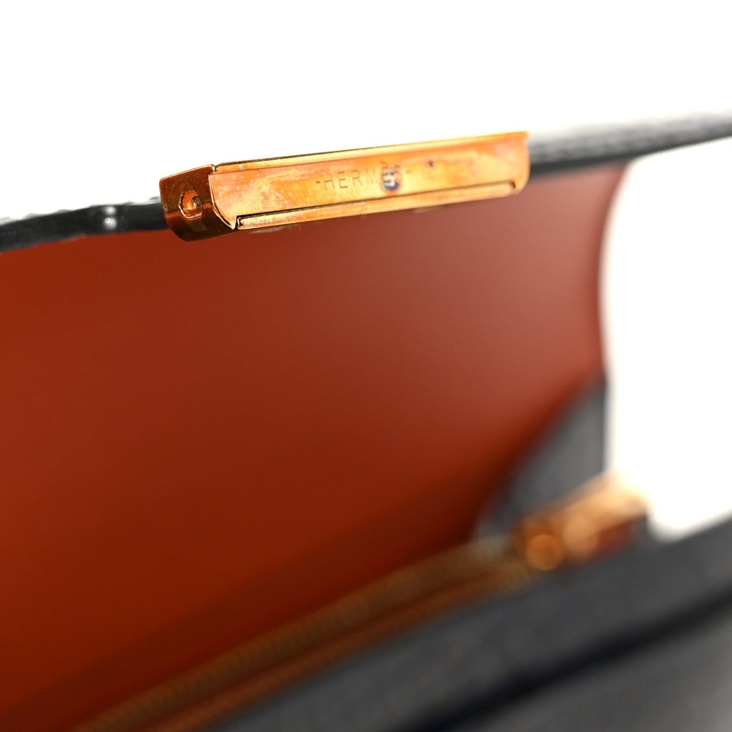 Shiny Alligator Constance Long Wallet Bleu Marine Cuivre