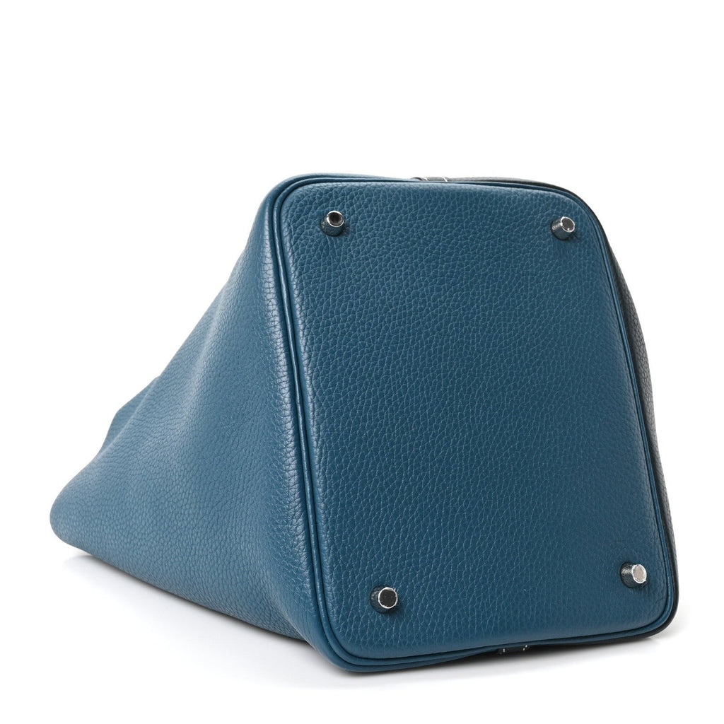 Taurillon Clemence Casaque Picotin Lock 22 MM Vert Bosphore Deep Bleu