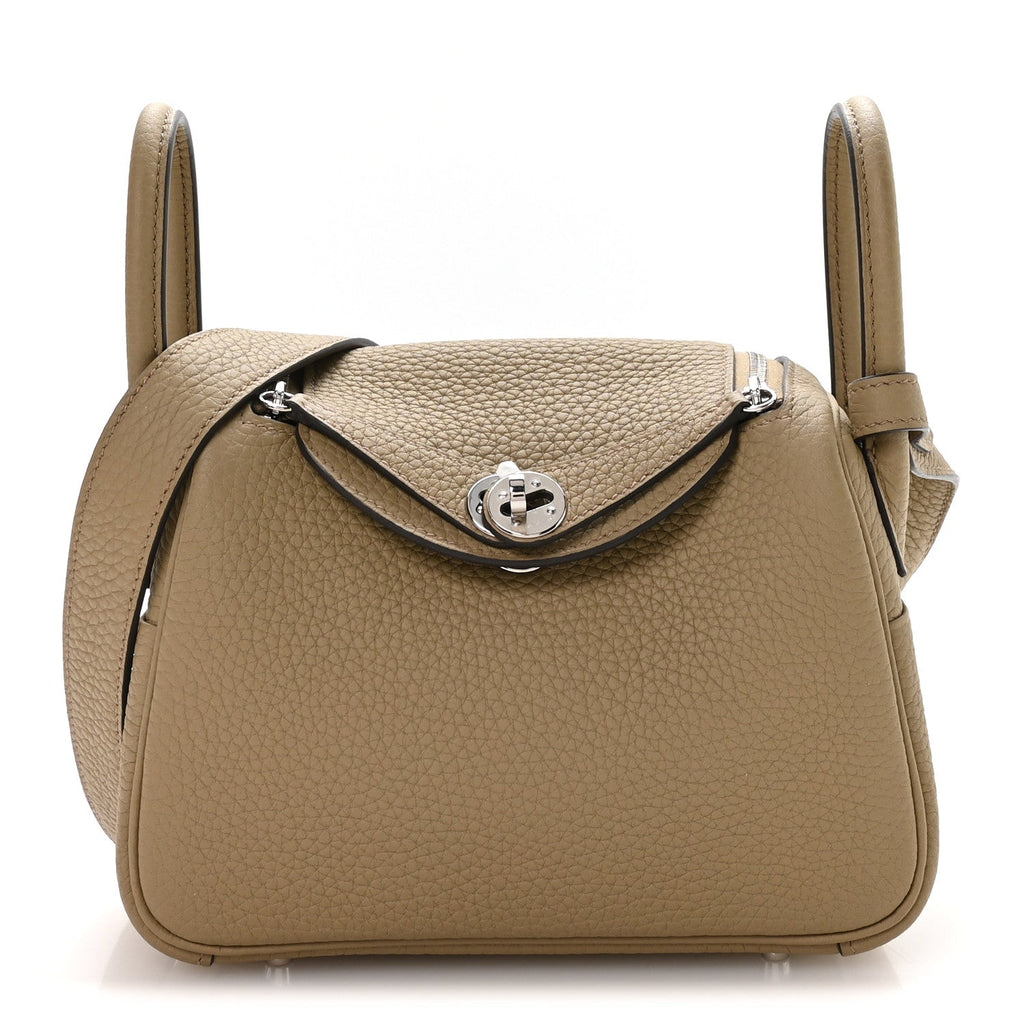 Taurillon Clemence Mini Lindy 20 Beige Marfa