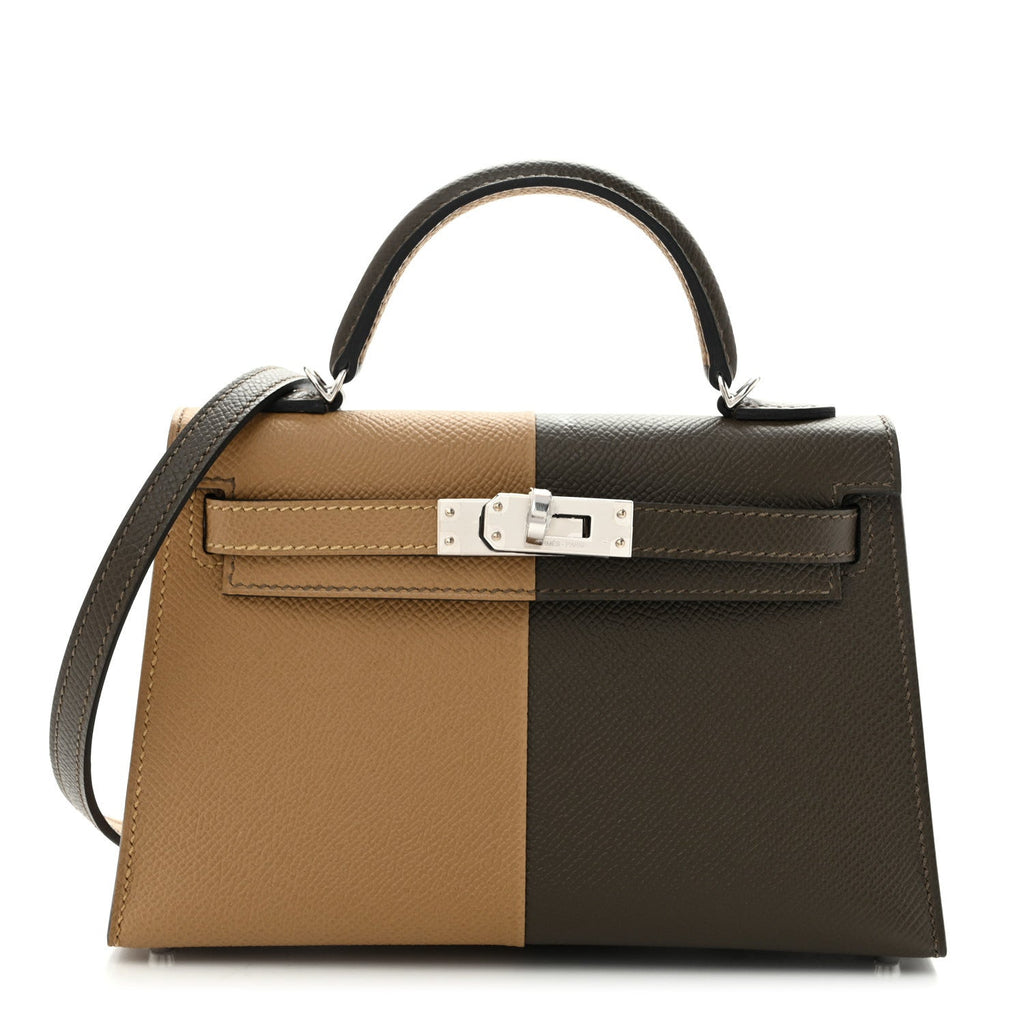 Epsom Casaque Mini Kelly Sellier 20 Vert Loden Dune Dark Bronze