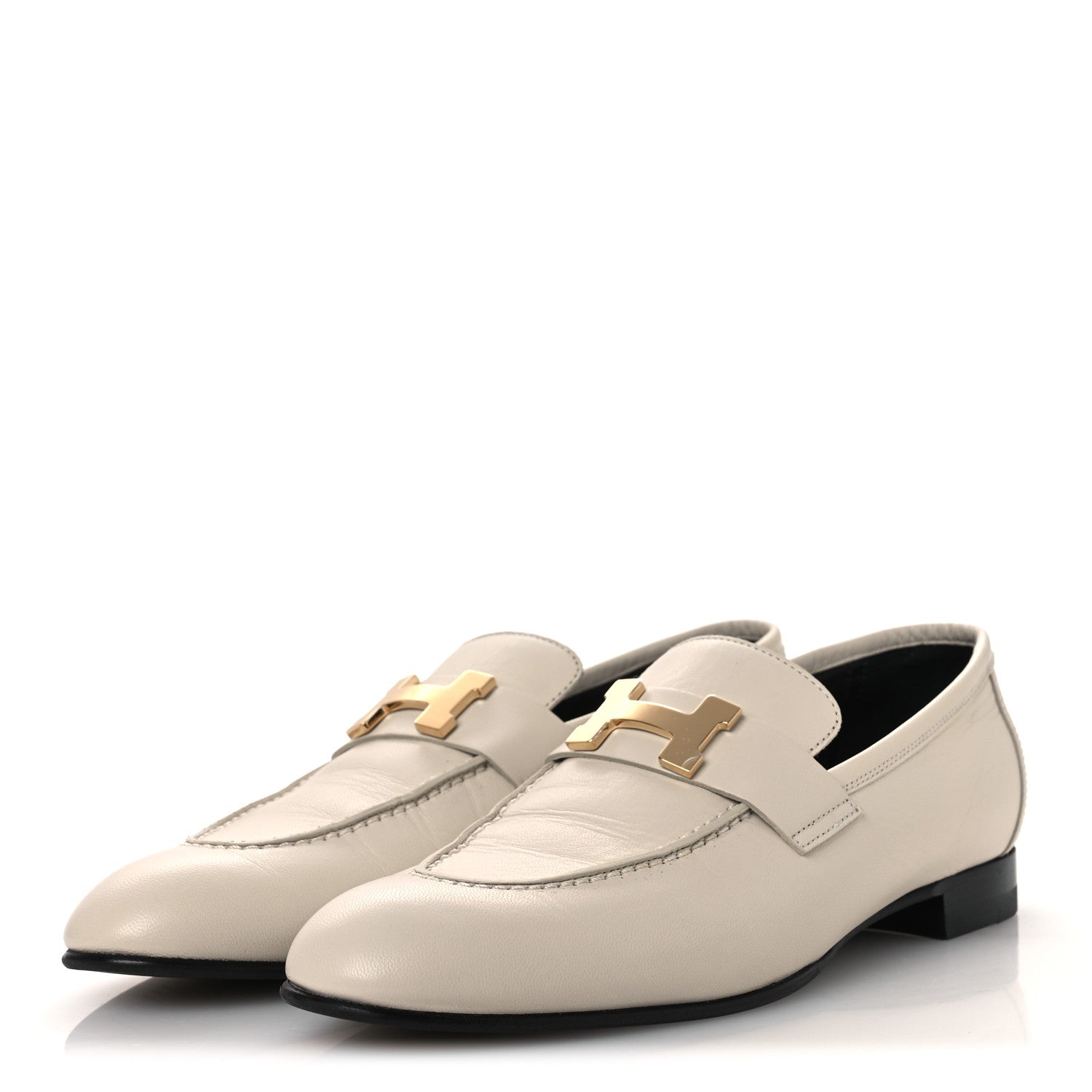 Goatskin Womens Paris Loafers 37 Beige Glaise
