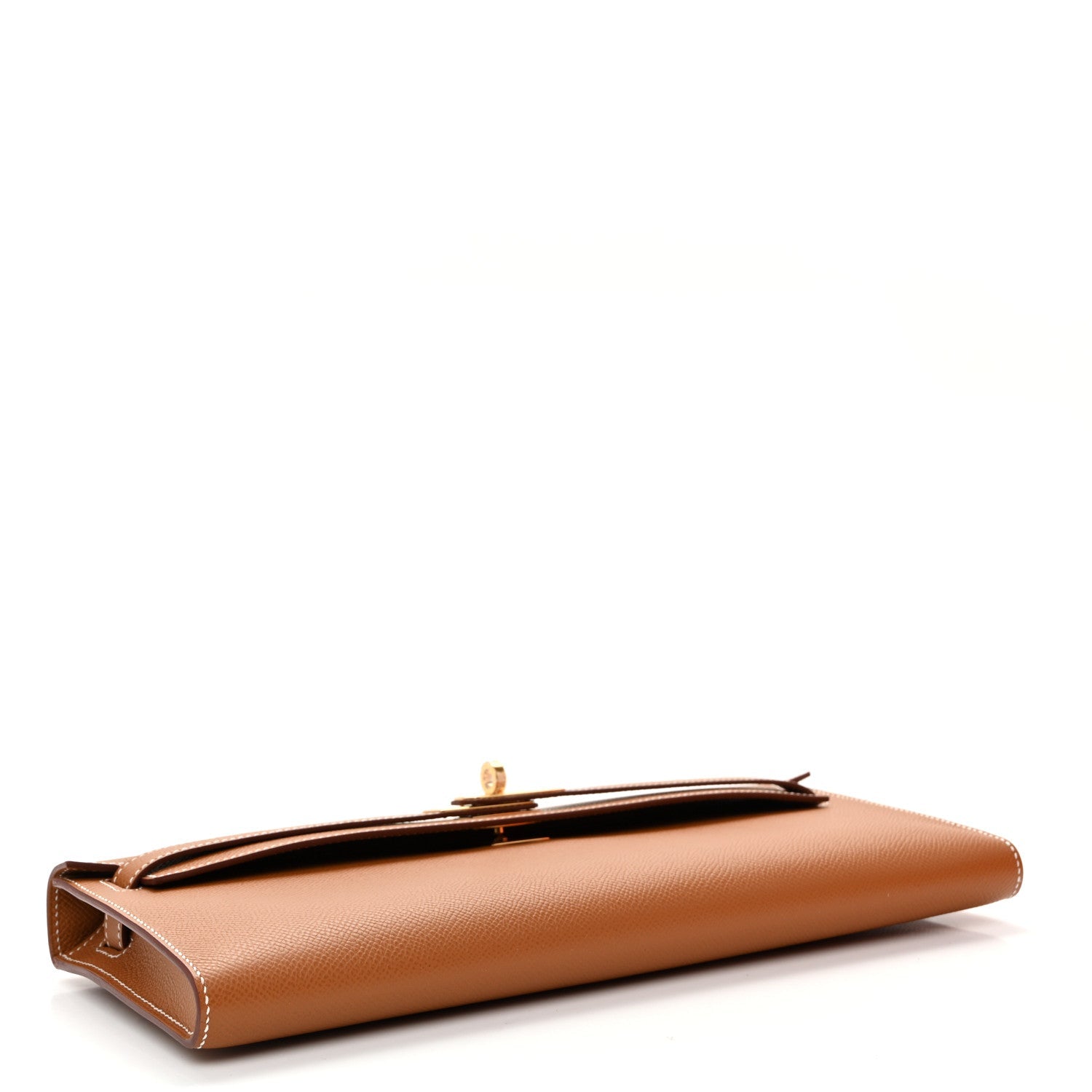 Epsom Kelly Cut Clutch Pochette Gold