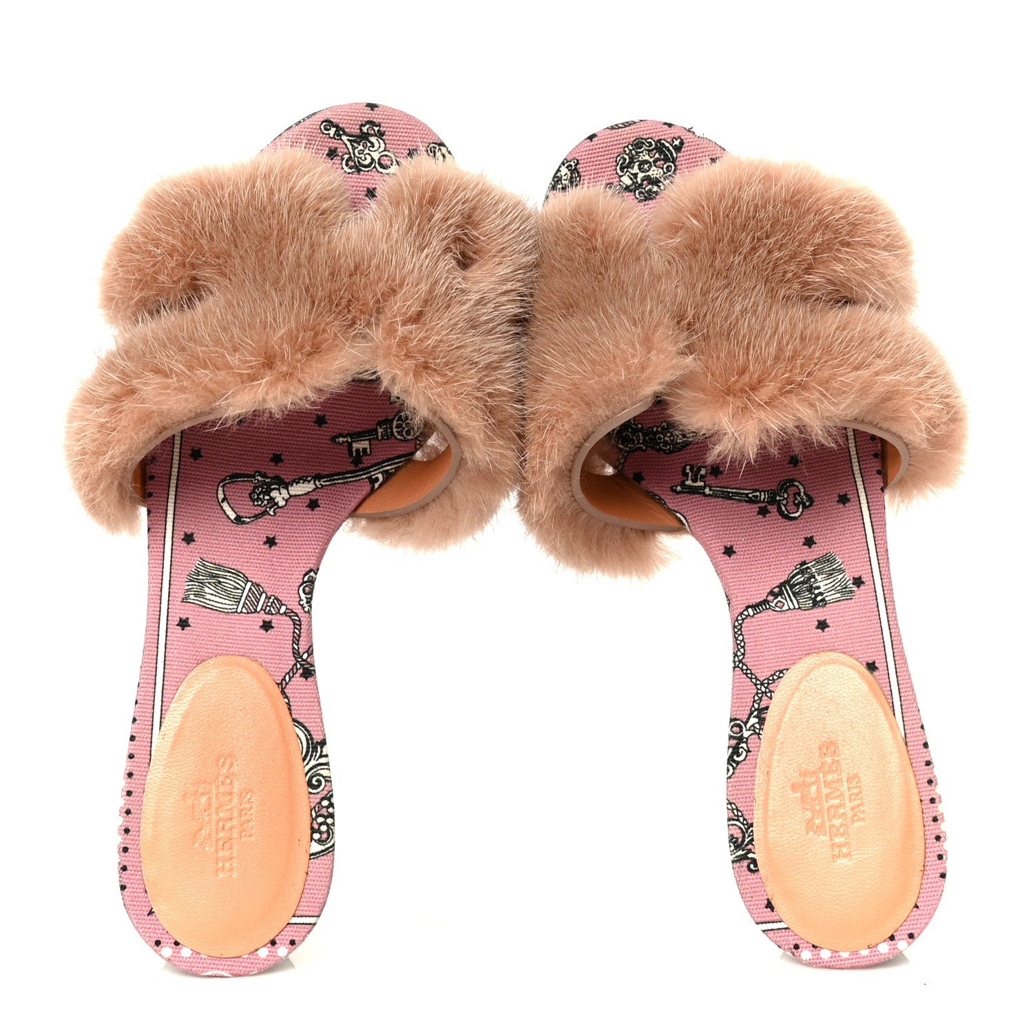 Mink Fur Oasis Sandals 35 Granit Pink