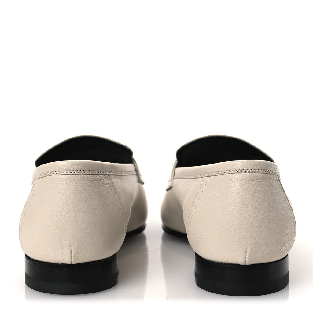 Goatskin Womens Paris Loafers 37.5 Beige Glaise