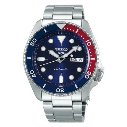 Seiko 5 Sports Automatic Blue Dial Silver Steel Strap Watch For Men - SRPD53K1
