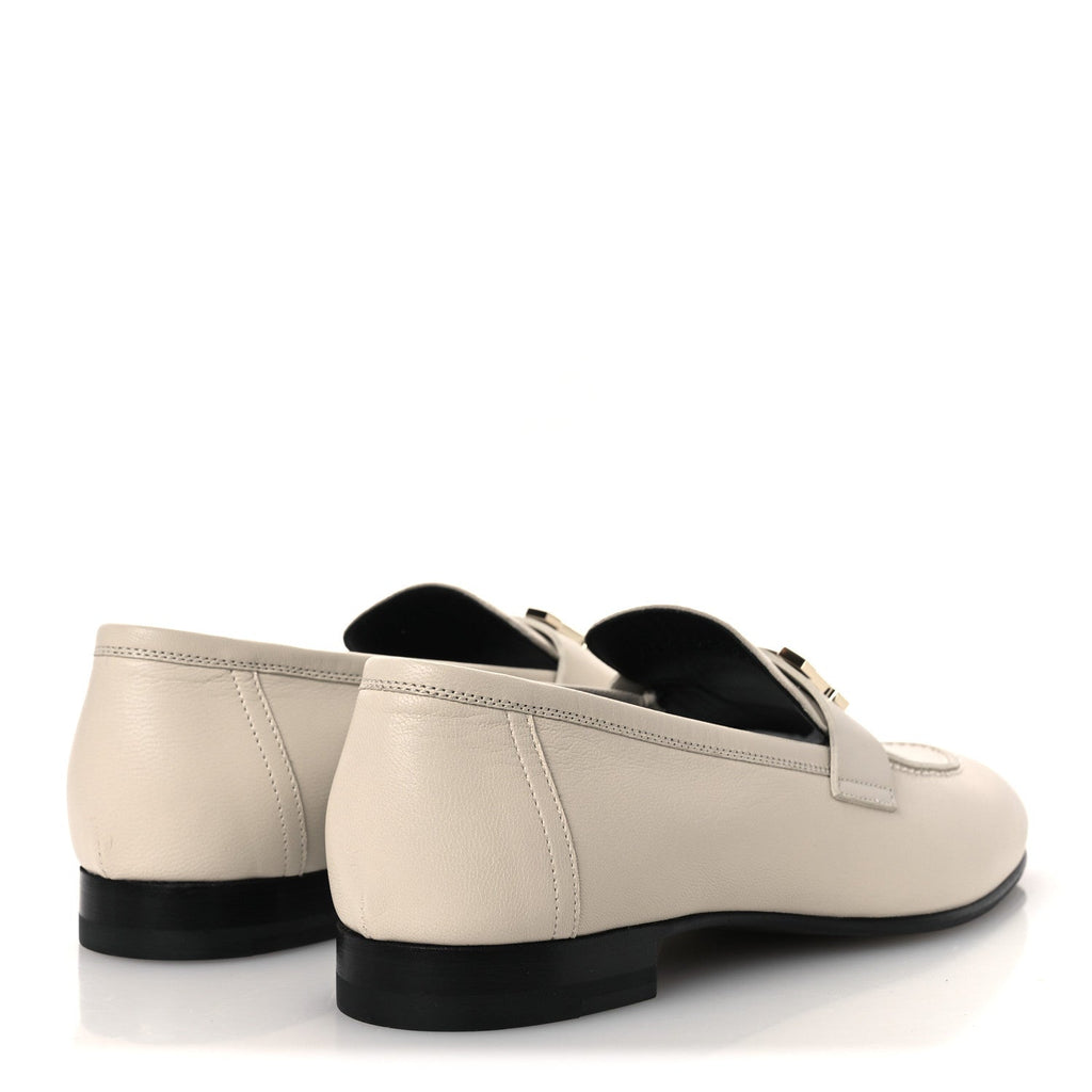 Goatskin Womens Paris Loafers 37.5 Beige Glaise