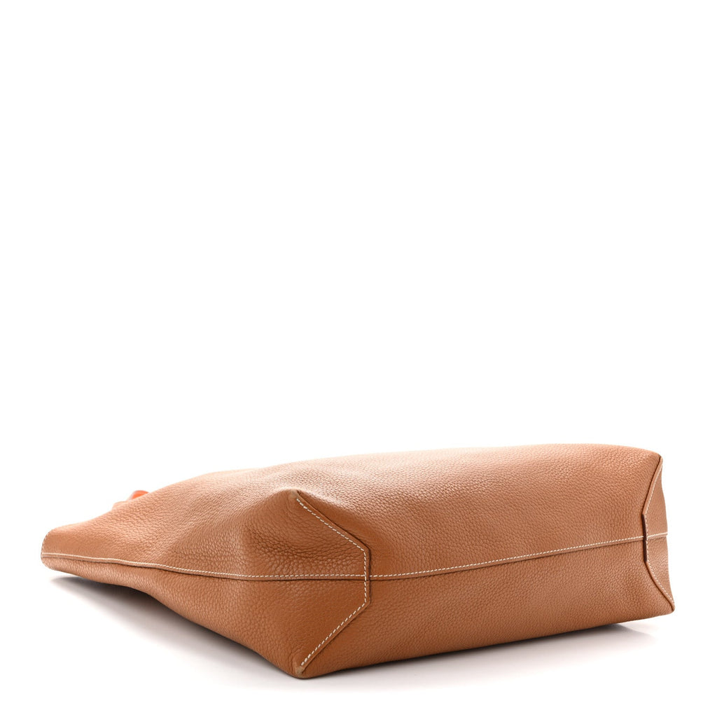 Taurillon Clemence Double Sens 45 Reversible Tote Orange Gold