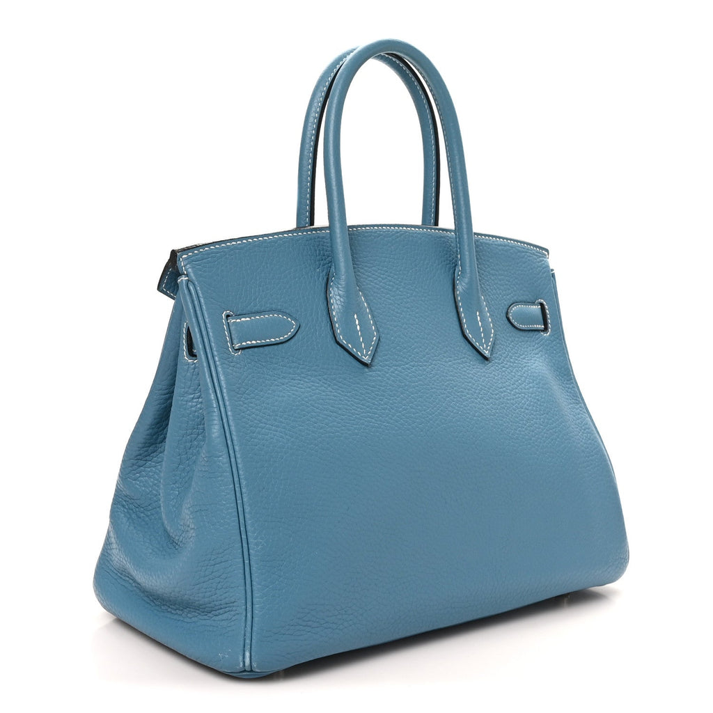 Taurillon Clemence Birkin 30 Blue Jean