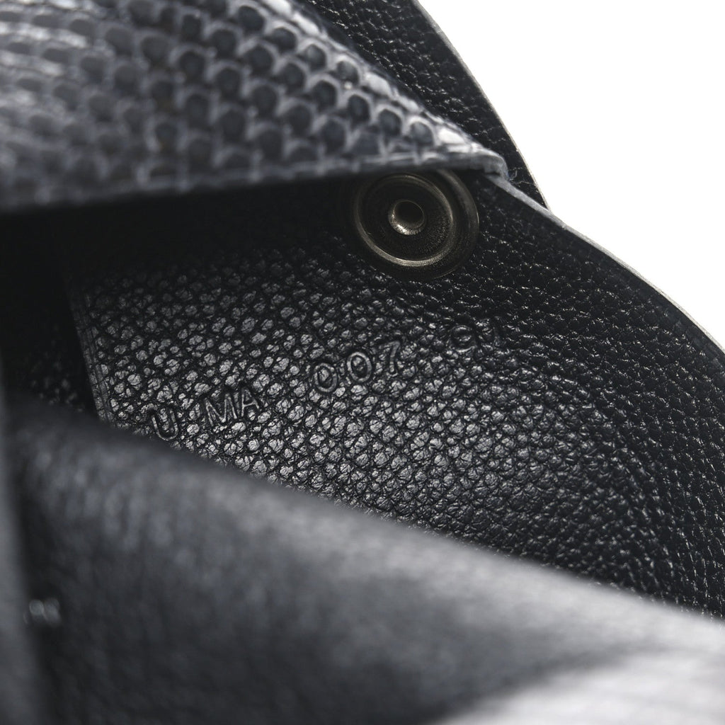 Lizard Calvi Card Case Black