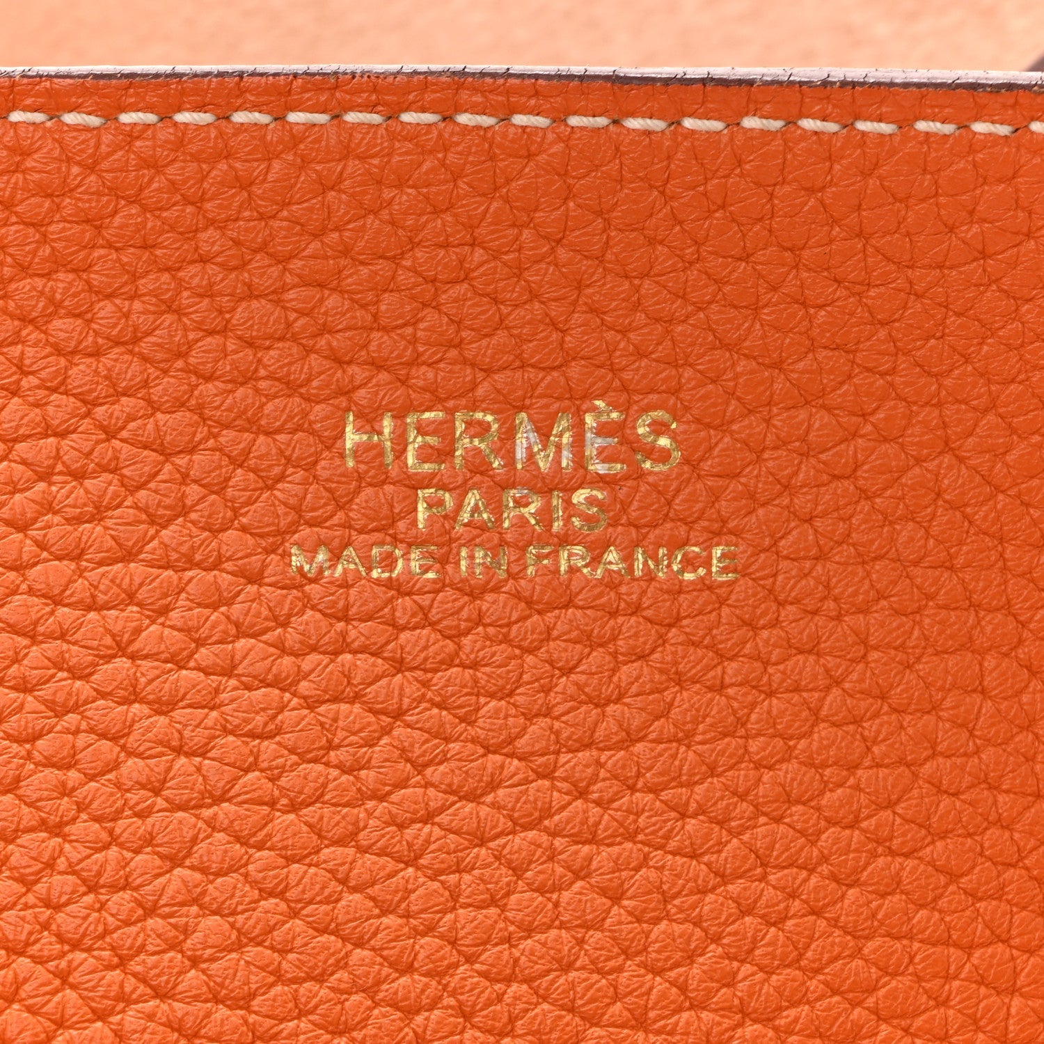 Taurillon Clemence Double Sens 45 Reversible Tote Orange Gold