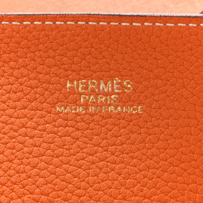 Taurillon Clemence Double Sens 45 Reversible Tote Orange Gold