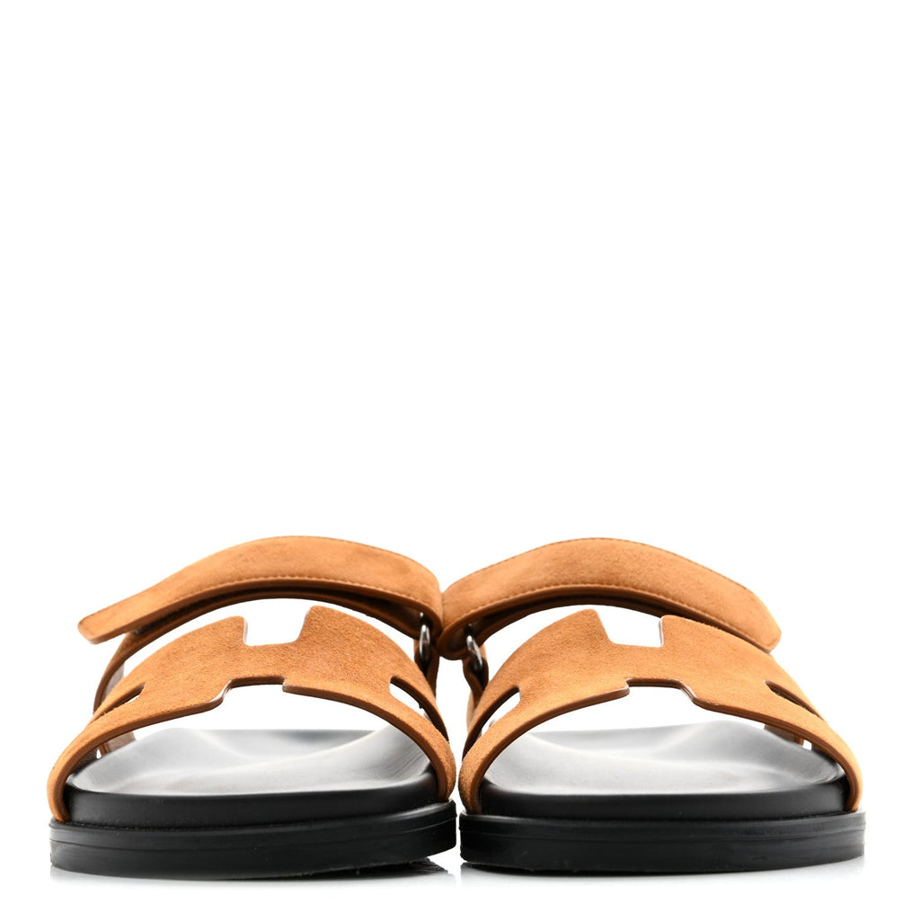 Suede Goatskin Womens Chypre Sandals 38 Naturel
