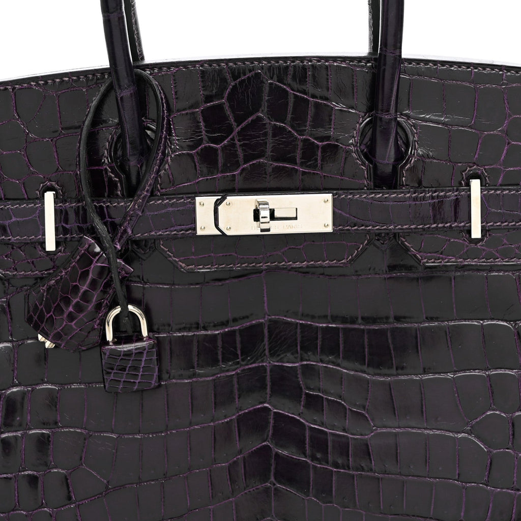 Shiny Niloticus Crocodile Birkin 30 Amethyst