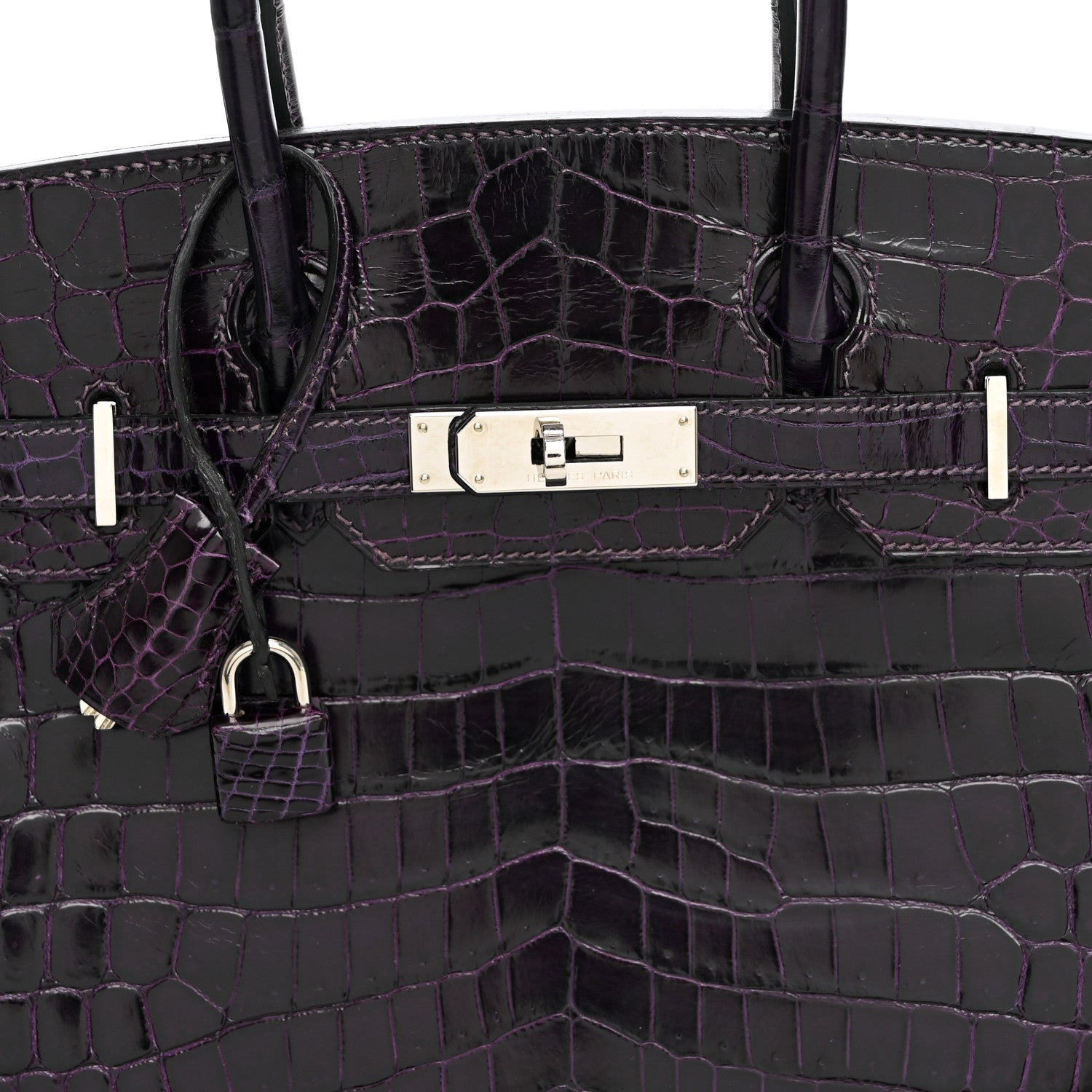 Shiny Niloticus Crocodile Birkin 30 Amethyst