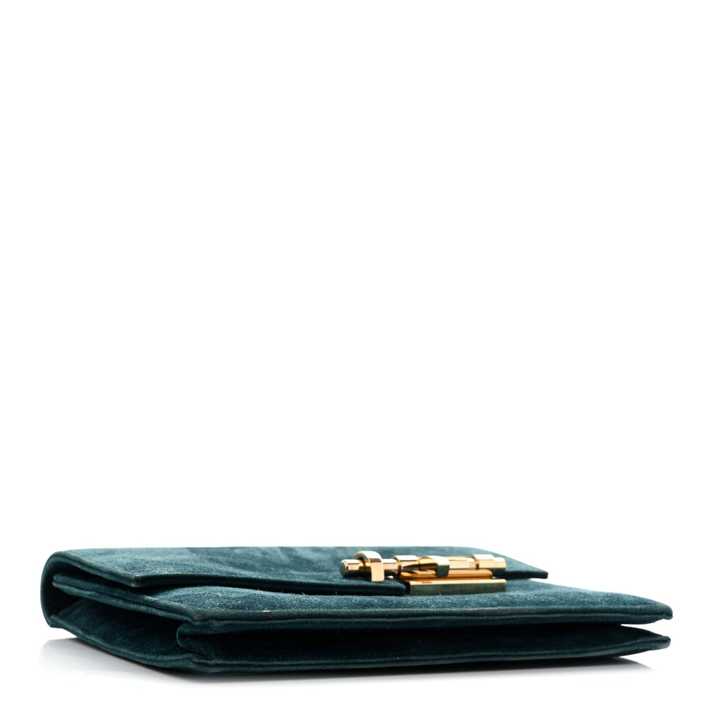 Veau Doblis Verrou Clutch Bleu Ocean