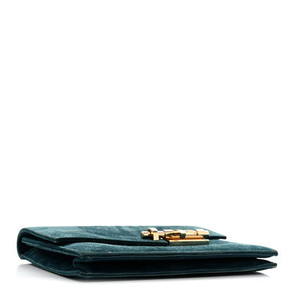 Veau Doblis Verrou Clutch Bleu Ocean