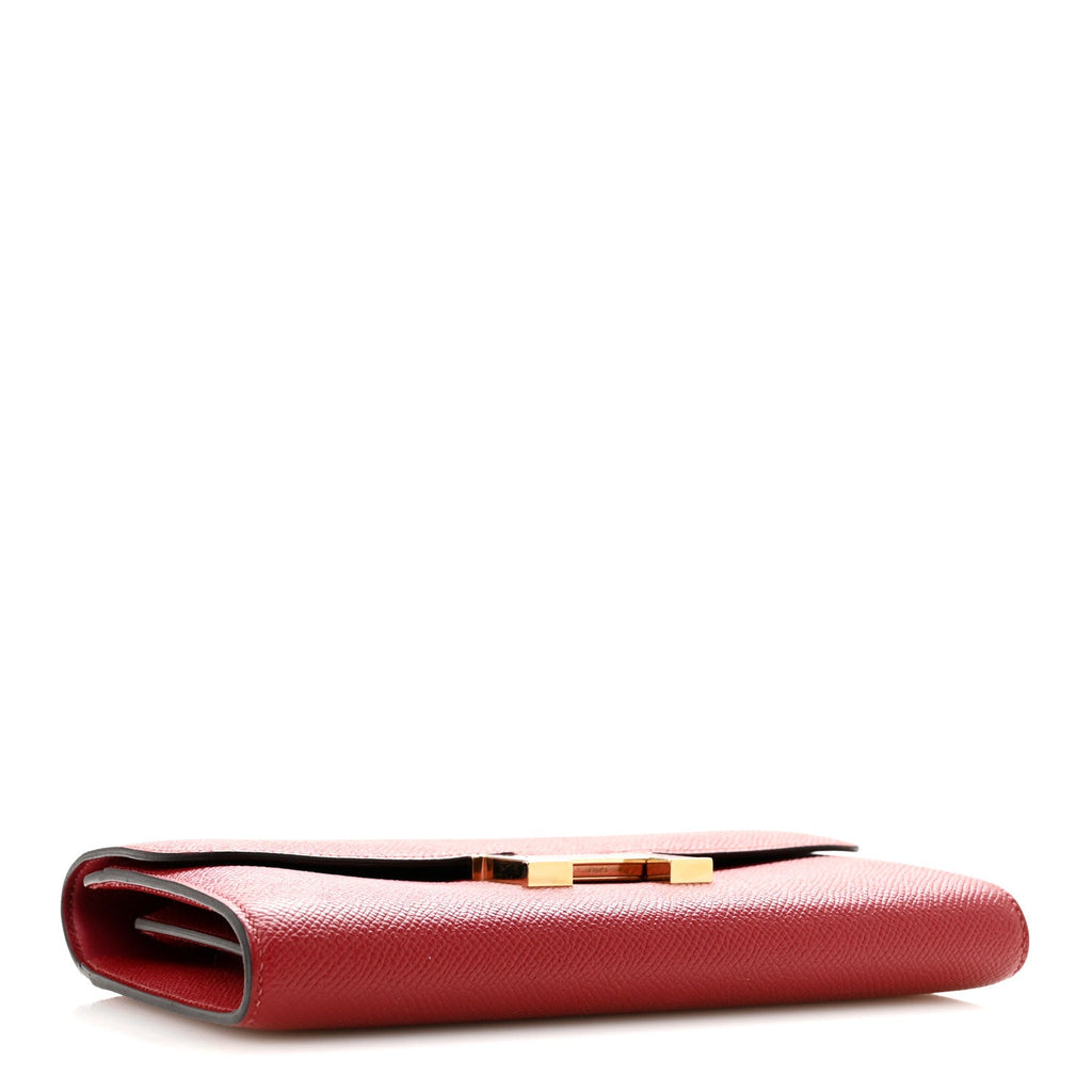 Epsom Enamel Constance Long Wallet Rouge Grenat