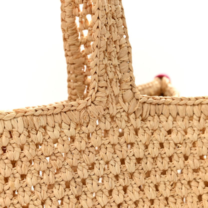 Raffia Calfskin Forte Del Marmi OnTheGo MM Natural Fuchsia