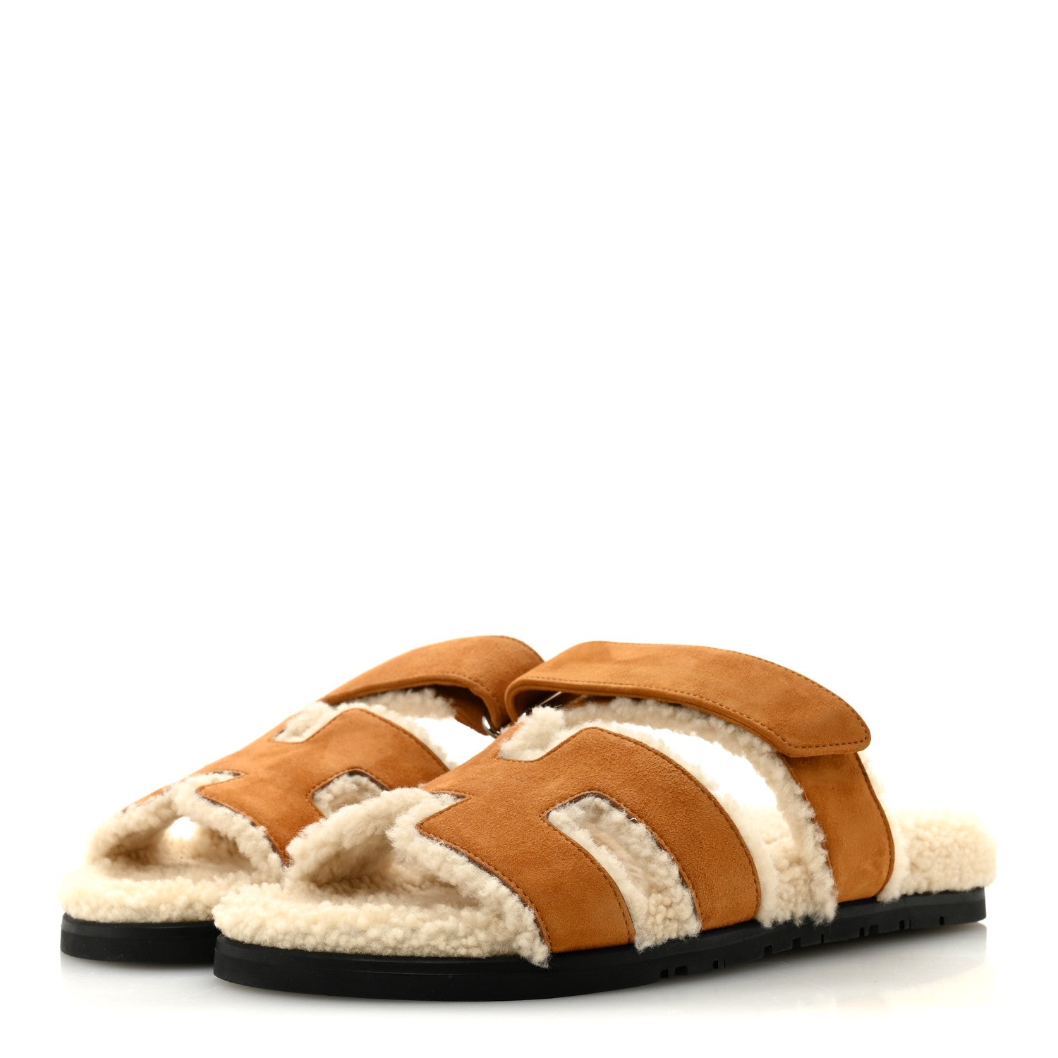 Suede Goatskin Woolskin Womens Chypre Sandals 40 Naturel Ecru