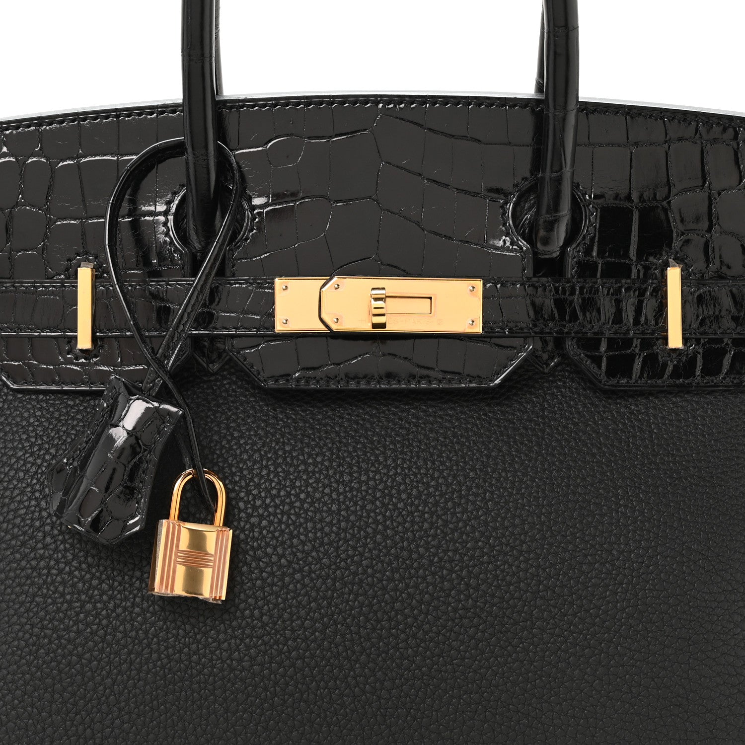 Togo Shiny Niloticus Crocodile Birkin Touch 30 Black