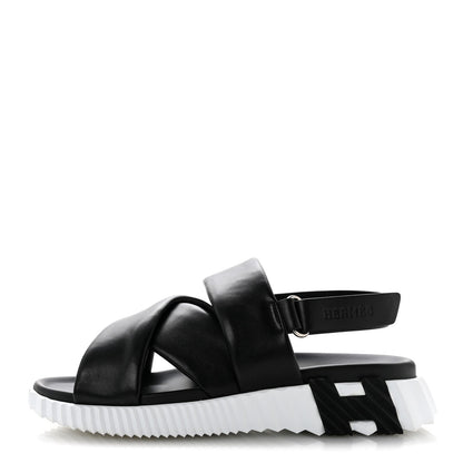 Calfskin Womens Electric Sandals 38.5 Black