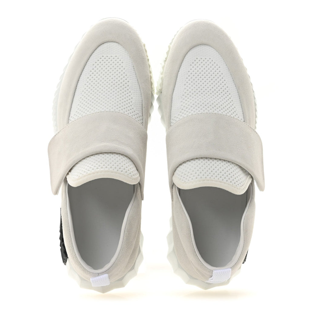 Suede Goatskin Mesh Fabric H Sneakers 38 White