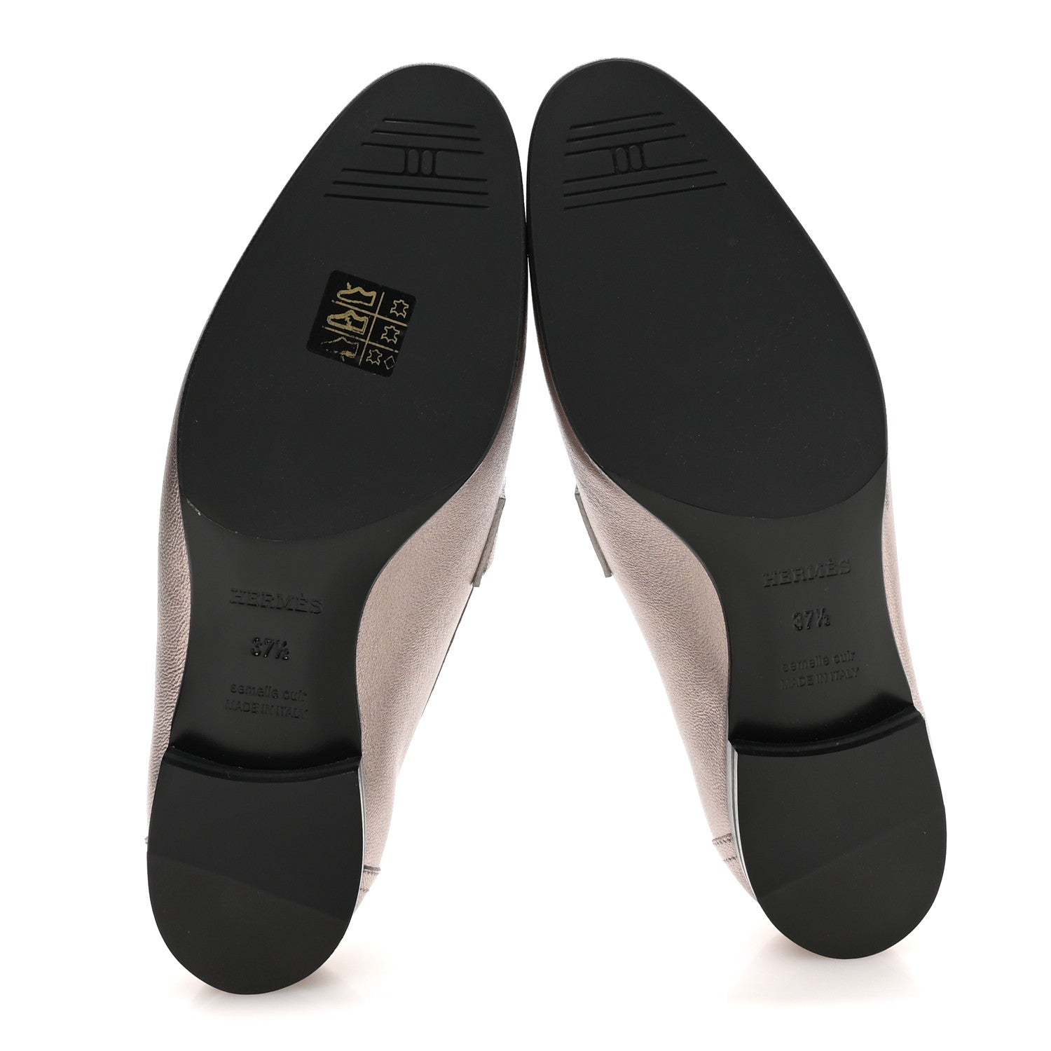 Metallic Goatskin Womens Royal Loafers 37.5 Champagne
