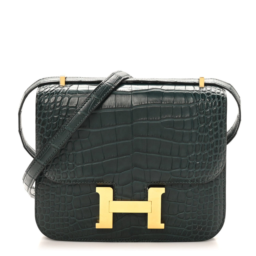 Matte Alligator Constance 18 Vert Cypress
