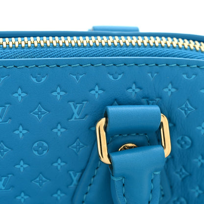 Calfskin Nanogram Embossed Speedy Bandouliere 20 Blue