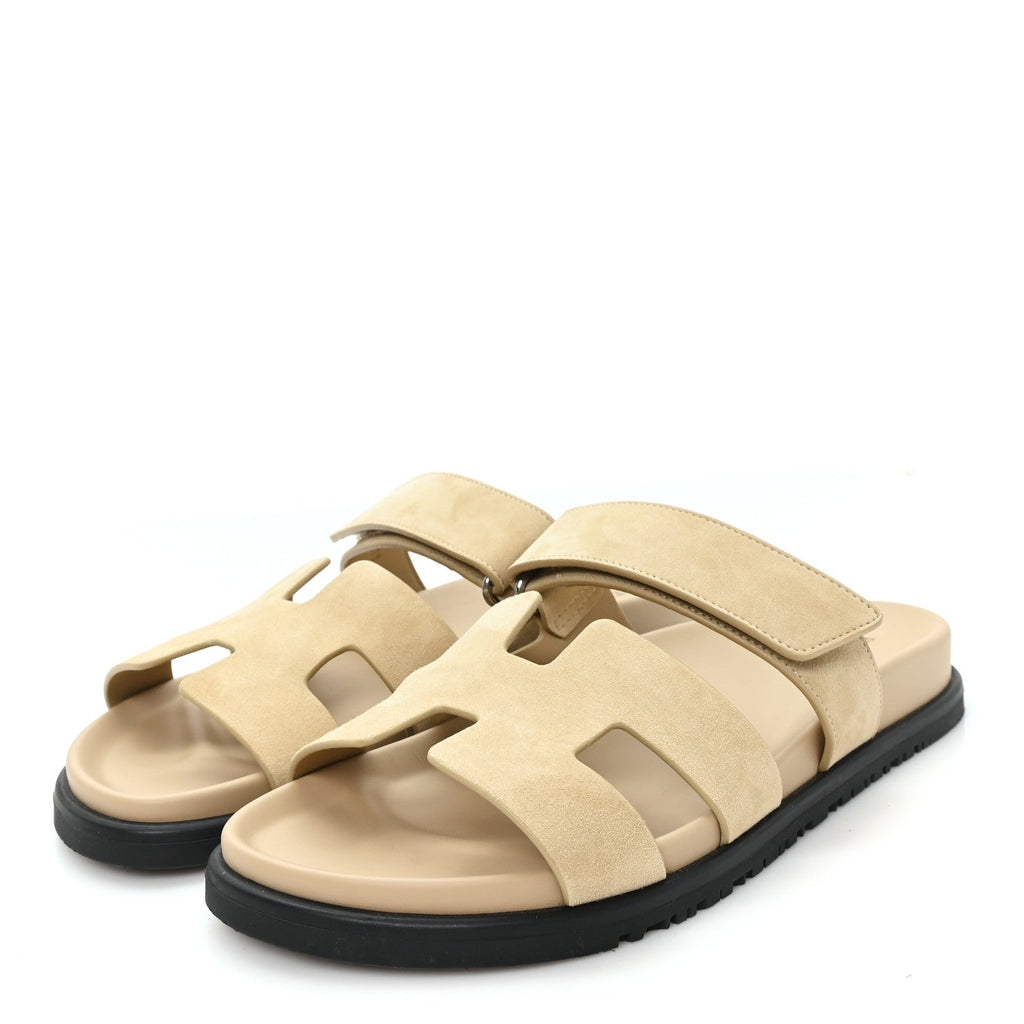 Suede Goatskin Womens Chypre Sandals 38 Beige Sable