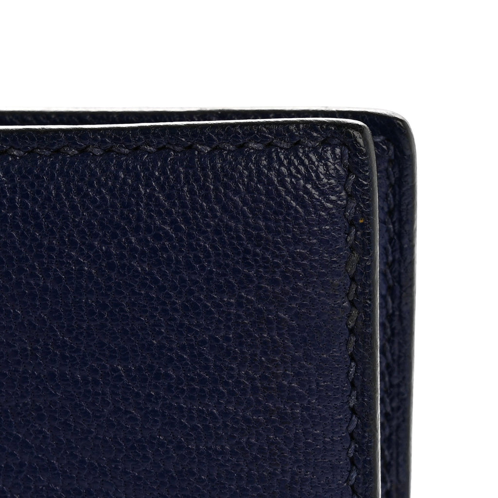 Chevre Mysore Bearn Compact Wallet Bleu Encre
