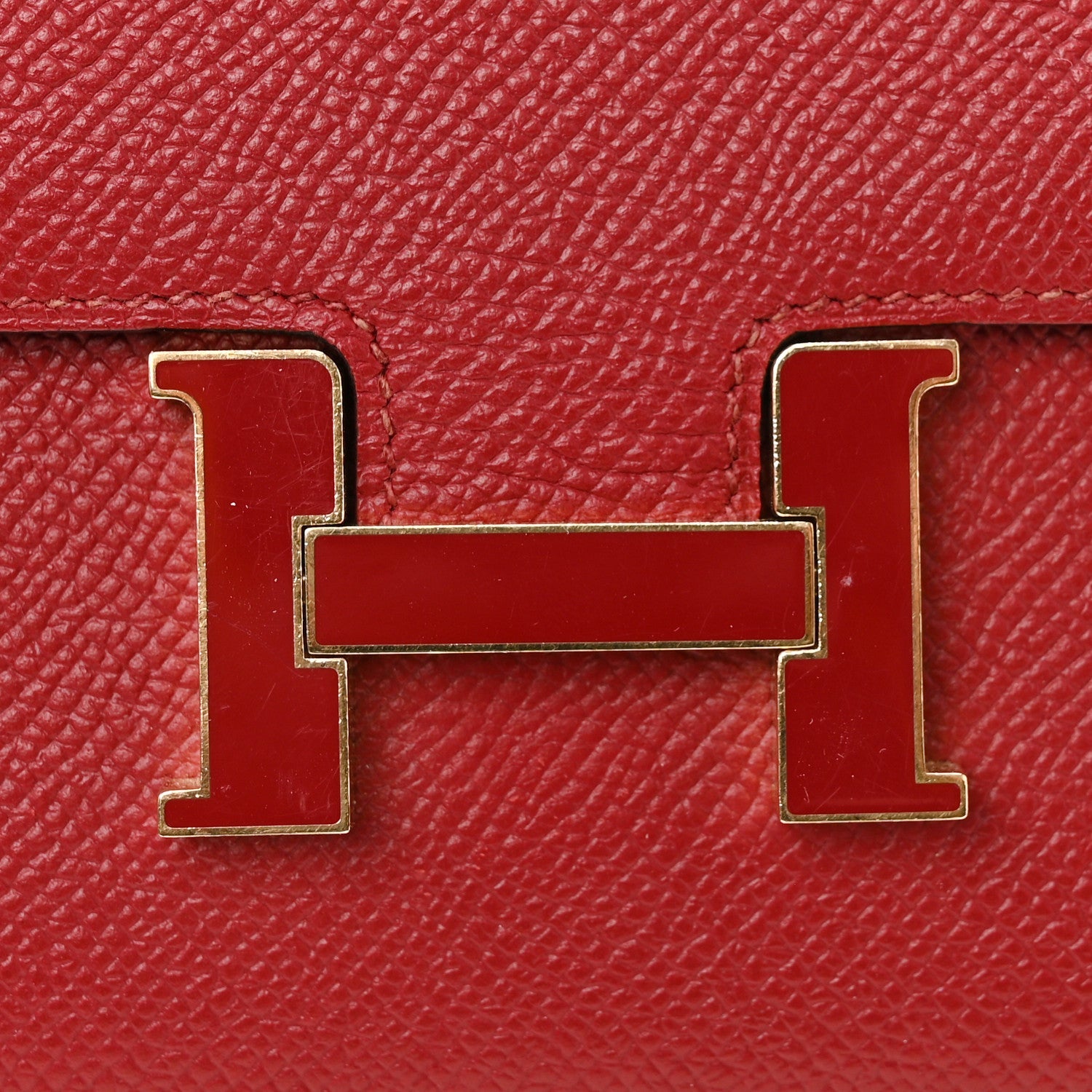 Epsom Enamel Constance Long Wallet Rouge Grenat